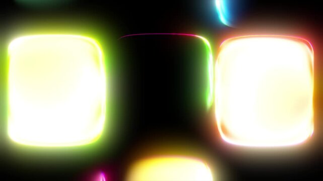 Abstract Rainbow Neon Rounded Buttons Hue Color Cycling Seamless Loop Animation