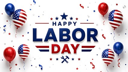 Obraz premium Happy Labor Day 2026 USA Patriotic American Flag Celebration