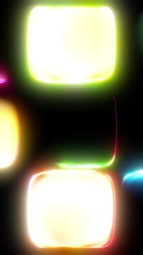 Abstract Rainbow Neon Rounded Buttons Hue Color Cycling Seamless Loop Animation