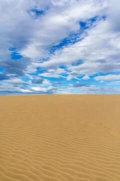 Scenic View of Medanos de Coro Sand Dunes under Blue Sky, Venezuela Tourism