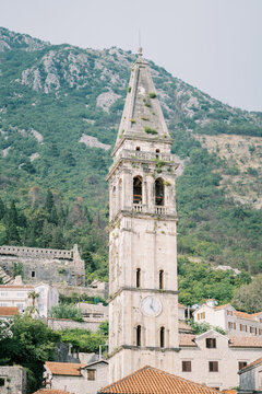 Saint Nicholas Church bell tower in Perast Montenegro