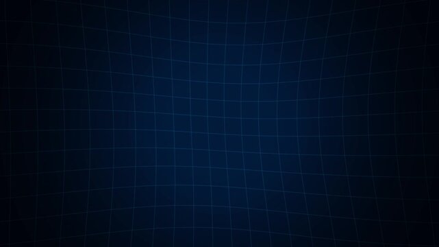 Blueprint grid animation. Blue technical grid background with convex distortion animation