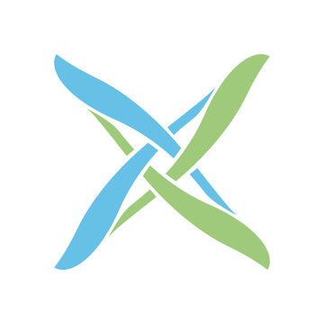 Abstract Four Blade Windmill Turbine Logo Vector for Clean Energy Tech