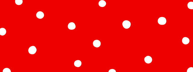 Red Christmas wrapping paper background with big white polka dot pattern seamless design classic festive gift wrap texture for holiday party celebration banner layout bright simple invitation backdrop © Shiina