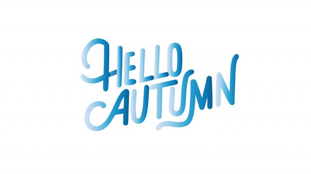 Hello Autumn Text Animation HD On Alpha