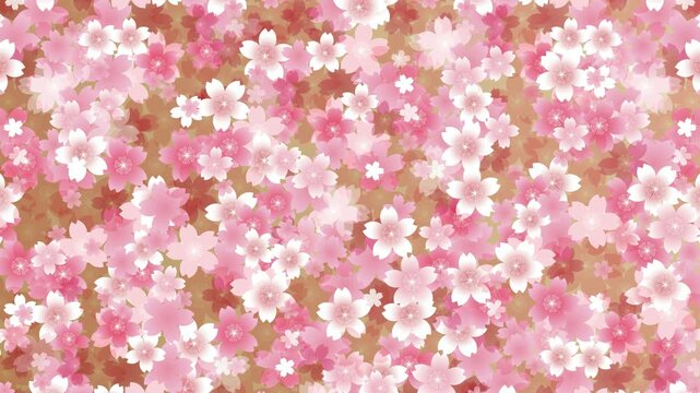 A dense pattern of pink cherry blossoms 4K