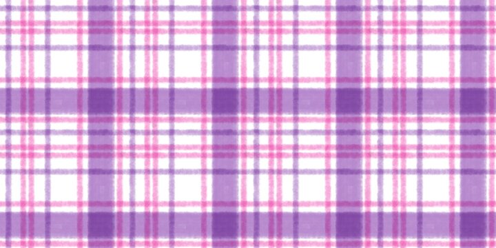Purple and pink watercolor plaid seamless pattern background.