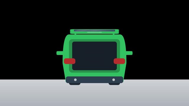 Flat Design Animation of a Green SUV Liftgate Opening in 4K Resolution 60fps 16:9 Aspect Ratio