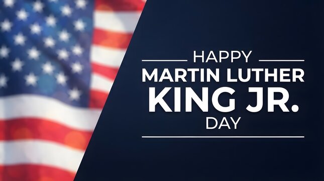 Happy martin luther king jr day patriotic background with american flag design