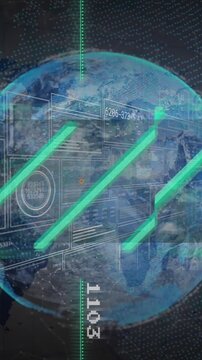 Animation of data processing over globe