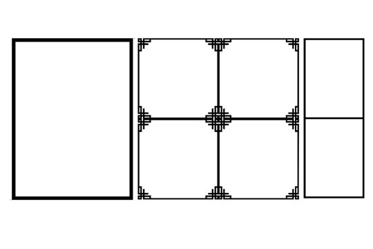 Oriental Geometric Photo Collage Frame Vector Template 7 Pictures