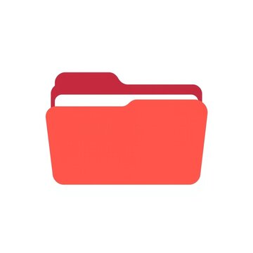 Red Folder Icon for Digital Files and Document Storage