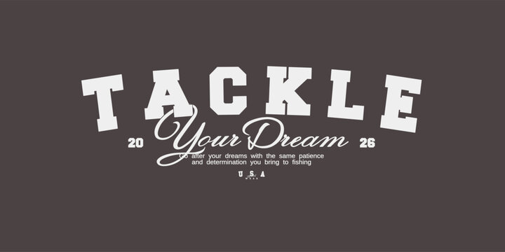 Retro vintage typography streetwear design. Angler typography slogan for print, jersey, tee, hat, t-shirt, sweatshirt, hoodie, wall art for clothing brand design - Vector