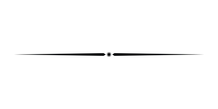 Elegant Black Tapered Horizontal Divider with Circular Center Ornament