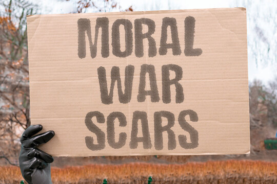 "Moral war scars" Unjust conflict traumatizes veterans. MORAL. WAR. SCARS. TRAUMA. VETERAN.
