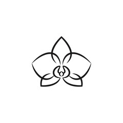 Fototapeta premium Minimalist Orchid Flower Outline Isolated