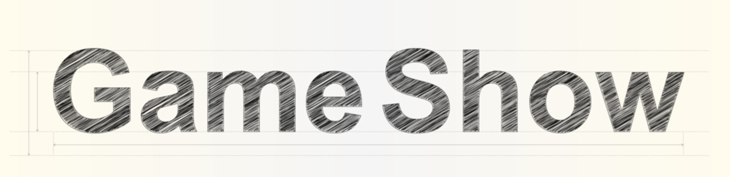 Creative concept title for a television competition show with hand drawn sketch letter effect style
