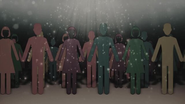 People and Different Professions Standing Together Abstract Graphic Animation in Labour Day