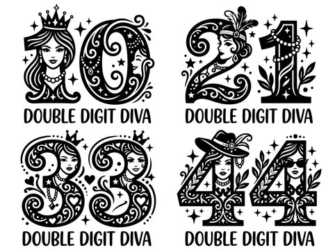 Double digit diva illustration
