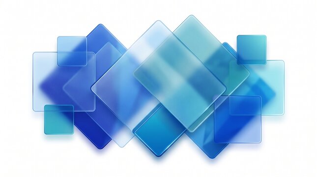 Abstract Blue Geometric Glass Background
