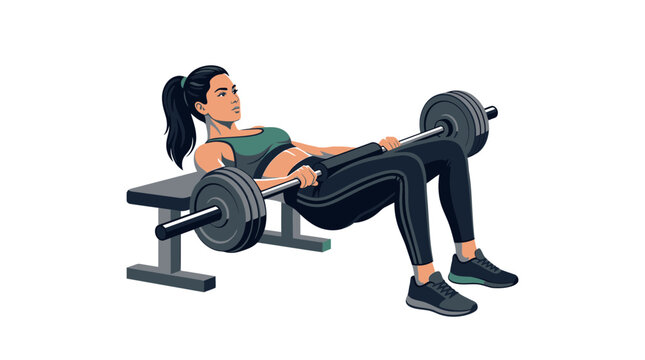 Woman doing barbell hip thrusts