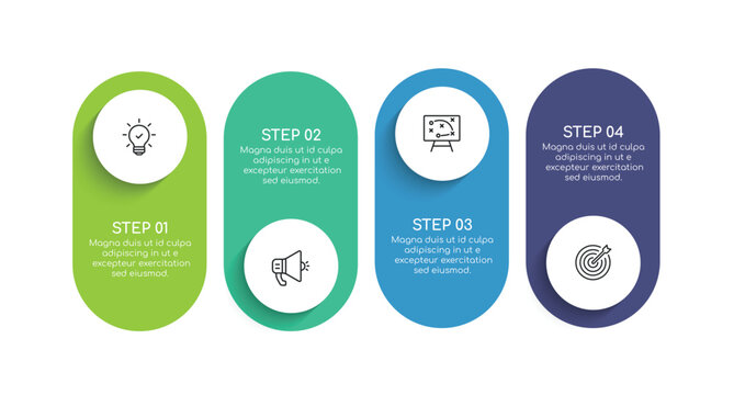 Steps business data visualization timeline process infographic template design with icons