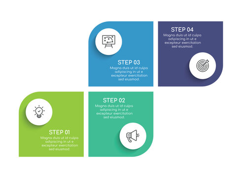 Steps business data visualization timeline process infographic template design with icons