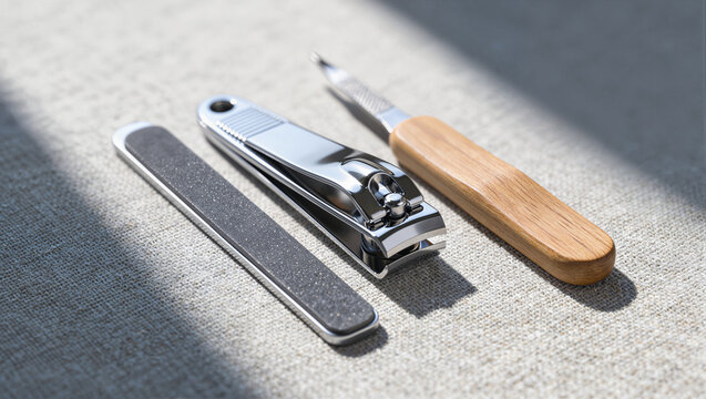 Pet nail clipper set on linen cloth