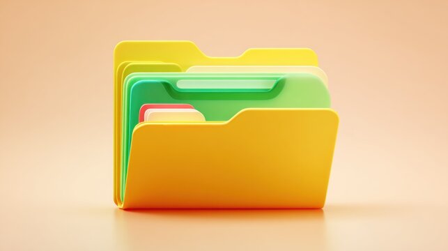 Colorful folders stacked organization