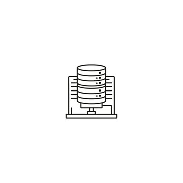 Server rack with data storage in a modern data center.
