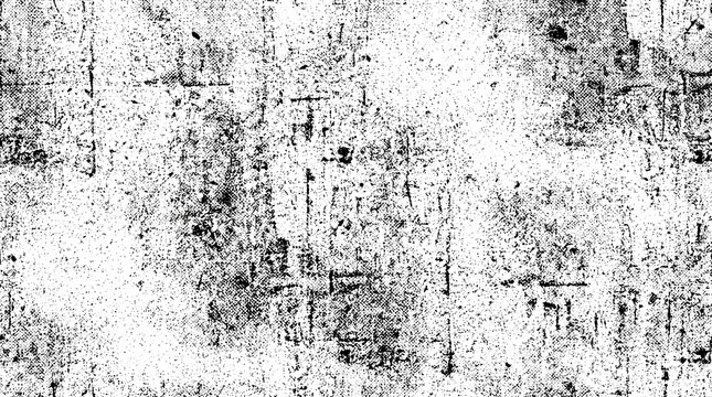 Seamless grunge texture with distressed overlay, black and white abstract pattern for background design isolated on transparent background