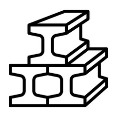 Naklejka premium Steel Beam Icon - Black Outline