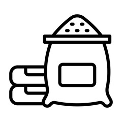 Naklejka premium Concrete Icon - Black Outline