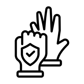 Protective Gloves Icon - Black Outline