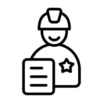 Site Supervisor Icon - Black Outline