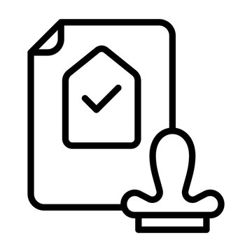 Building Permit Icon - Black Outline