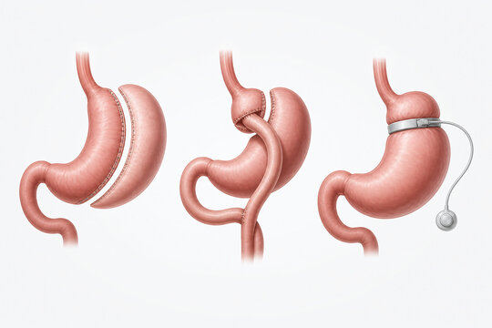 Bariatric surgery stomach procedure comparison infographic