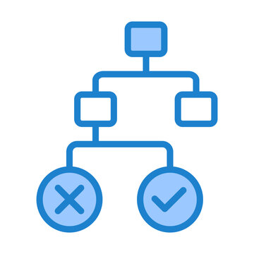 Decision Tree Icon - Blue Style
