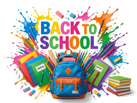 Excited for a new school year back to school supplies and colorful learning adventures