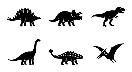Dinosaur Silhouettes Collection: Prehistoric Icons for Kids, Education, and Design © Mainul