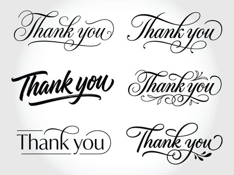 Elegant handwritten thank you calligraphy phrases for gratitude and appreciation