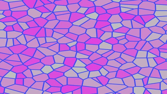 Abstract Geometric Voronoi Mosaic Pattern in Pink and Purple Pastel Colors
