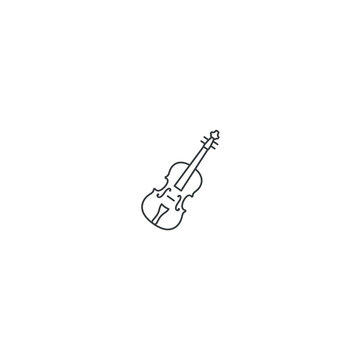 Minimal Mono-Line Violin Icon (Clean Vector Style)