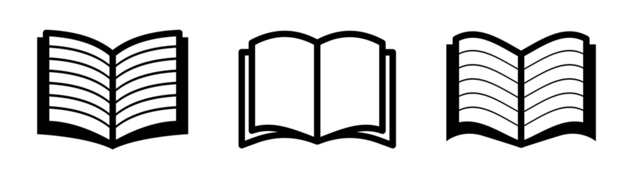 Set of open book icon vector illustration isolated on white background