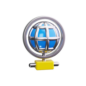 digital globe 3d render icons