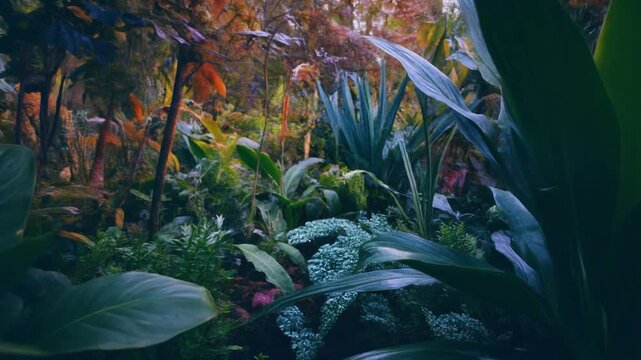 Indoor natural living winter garden Stable indoor natural scene