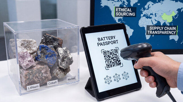 Battery passport verification with QR code scanning for ethical sourcing and supply chain transparency of lithium, cobalt