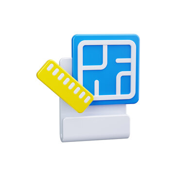 blueprint 3d render icons
