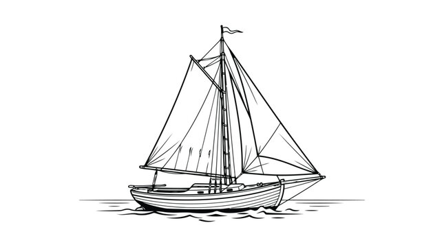 Classic sailboat on calm water
