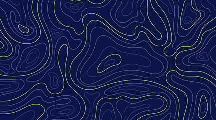 Abstract topographic map lines background, contour line pattern, technology and geography neon vector illustration © Wehan